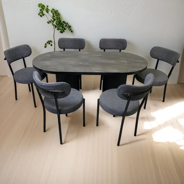 a table and chairs around each other